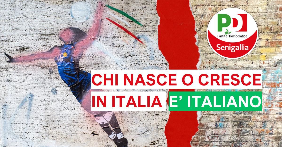 Chi nasce o cresce in Italia è italiano: questa frase è sovrapposta alla fotografia del murales dedicato alla vittoria del volley femminile alle Olimpiadi 2024, in cui Paola Egonu è illustrata mentre schiaccia. La sua carnagione nera è stata vandalizzata con lo spray rosa