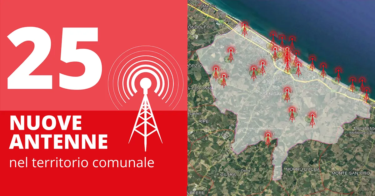 25 nuove antenne nel territorio comunale, maggior concentrazione in centro